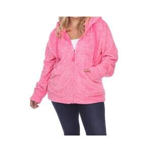 NEW WHITE MARK women's sherpa jacket in fuchsia